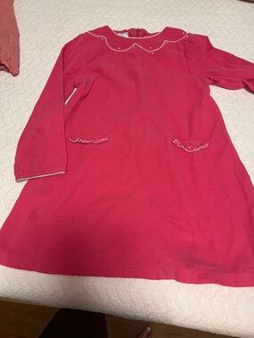 bella bliss Raspberry Pink Corduroy Long-Sleeve Dress